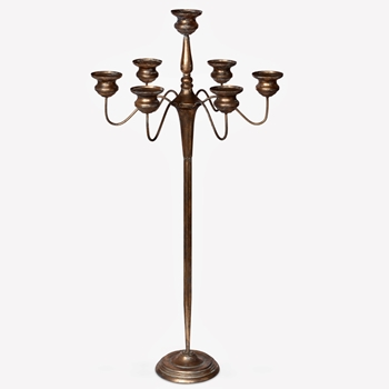 Candelabra - Vintage Bronzed Iron - 7 Arms. 19x39in