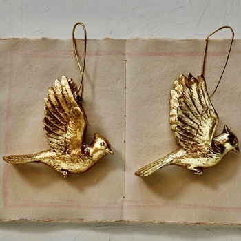 Bird - Gold Cardinal Ornament 5x6in