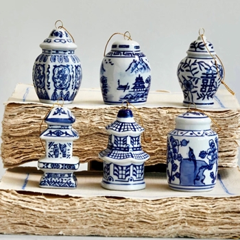 Ornament - Delftware  Mini Jars Asst 3in Sold Individually
