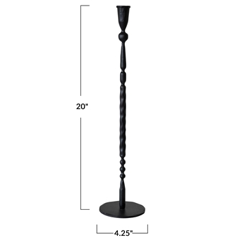 Candlestick - Forged Black Iron Taper 4.25x20in
