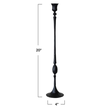 Candlestick - Forged Black Iron Taper 4x20in