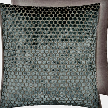 Designers Guild Cushion - Jabot Moonstone Sage Cut Velvet 22SQ. Luxurious Down Insert.
