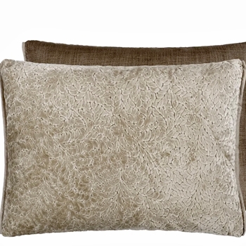 Designers Guild Cushion - Cartouche Linen Cut Velvet 24x18in. Luxurious Down Insert.