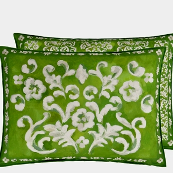 Designers Guild Cushion - Isolotto Grass Green 24x18in. Luxurious Down fill.