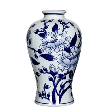 Vase - Delftware Ceramic Magnolia 8x13in