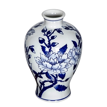 Vase - Delftware Ceramic Magnolia 7x10in