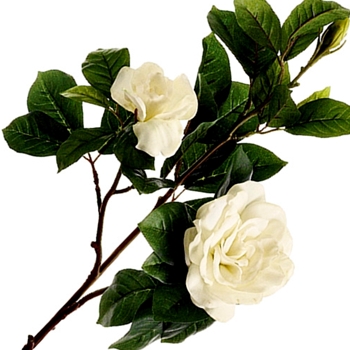 Gardenia - 2 Blooms & Bud White 31in - GTG317-WH - Real Touch