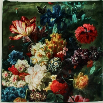 Cushion - Dutch Floral Still Life - Velvet 18SQ with Luxurious Synthetic Down Insert