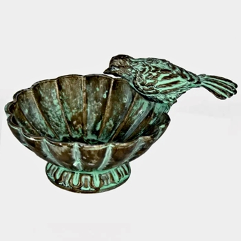 Bird - Fluted Verde Trinket Bowl 4in
