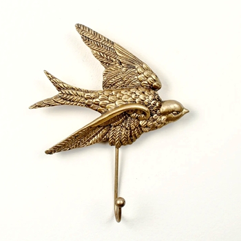 Hook - Swallow Bird Gold 8x6x2in