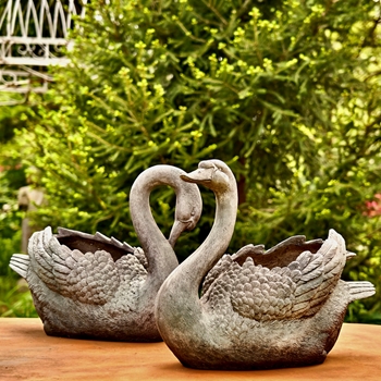 Planters - Swans 23x11x18 Vintage Grey Magnesium Sold Individually