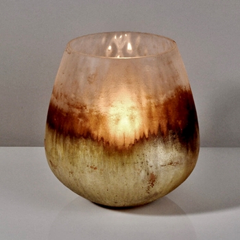 Vase/Votive Cup - Ombre Gold Frosted 5in