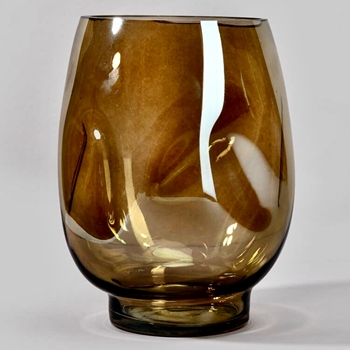 Vase - Amber Blown Glass - Majorca 7x9in