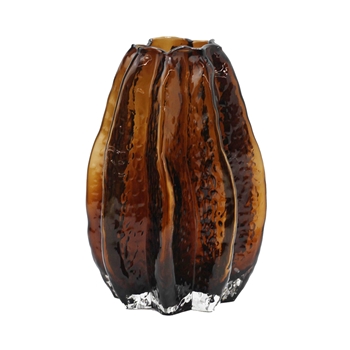 Vase - Starfruit Amber Glass 6x8in