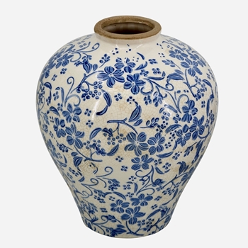 Vase - Delft Toile 9x11H