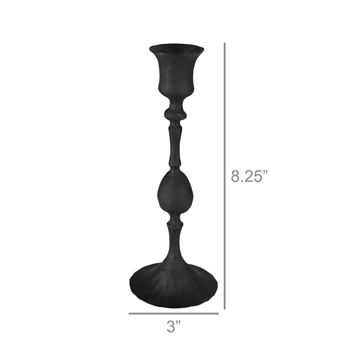 Candlestick - Petro Black Iron  3x8in