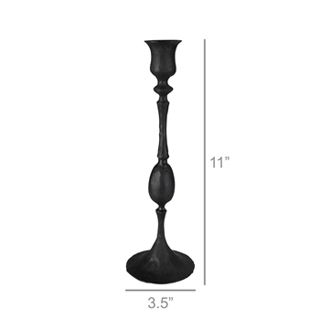 Candlestick - Petro Black Iron  3.5x11in