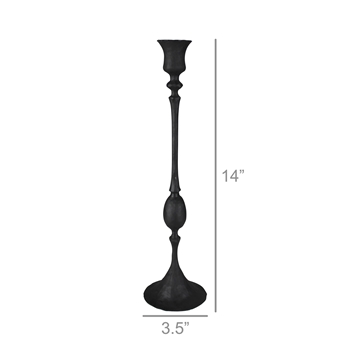 Candlestick - Petro Black Iron  3.4x14in