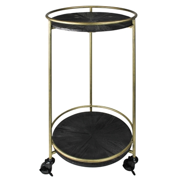 Accent Table - Serving Cart Andy 16W/29H Black & Gold