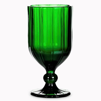 Goblet - Emerald Pressed Glass Midtown Wine 12oz 6.5in