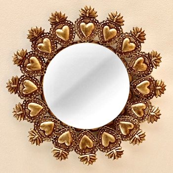 16W/16H - Mirror - Ex-Voto Hearts Gold