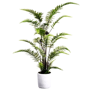 Fern - Leather Plant Black Pot 38in LQF230-GR