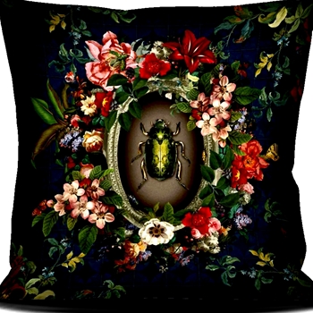 Voglio Bene France - Velvet Cushion - Scarab 20SQ - Luscious Synthetic Down Insert