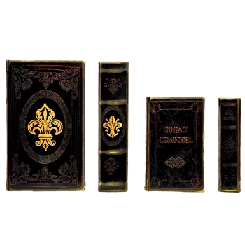 Book Box - Fleur D'Lys Set of 2 8W/5D/5H Black & Gold