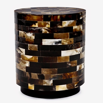 Stool - Elias Horn Tile Mozaic Inlay 15x17in