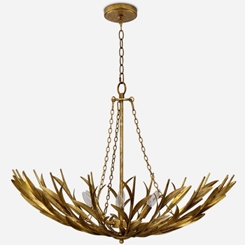 Chandelier - River Reed Gold 34x34in