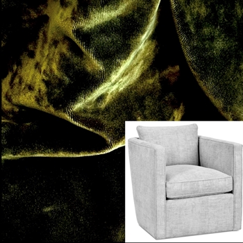 Robin Bruce - Rothko Armchair Swivel Moss 29W/33D/32H - 100 % Polyester Velvet, 100K DR, Grade CC