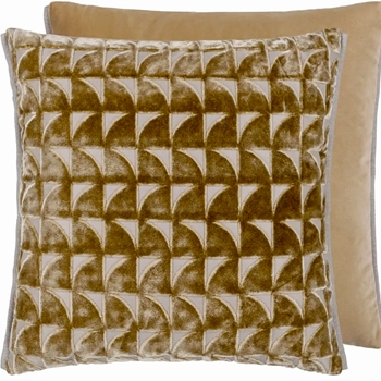 Designers Guild Cushion - Marquise Cut Velvet Hemp 20in SQ - Feather Down Insert