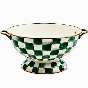 Emerald Check  - Compote Large 16x7in