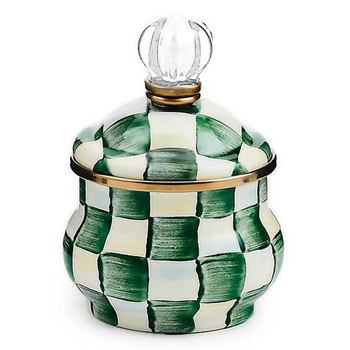 Emerald Check  - Sugar Pot 10 OZ  5in