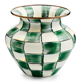 Emerald Check  - Vase Large 7.5W/7H