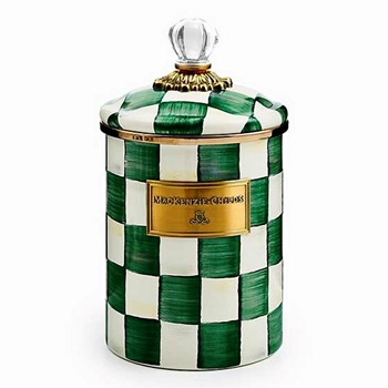 Emerald Check - Canister Medium 48OZ 5W/9H