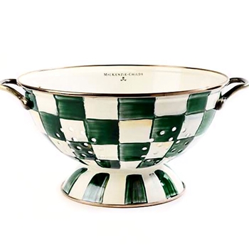 Emerald Check  - Colander Large 11x10x5in
