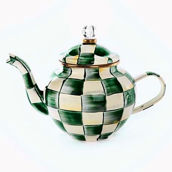 Emerald Check - Teapot 4Cup 9W/7H
