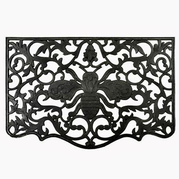 Door Mat - Queen Bee 36x24in Black Rubber