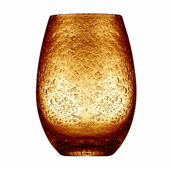 Tumbler - Stemless Bubbled Glass Amber 20 OZ  4W/5H