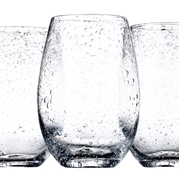 Tumbler - Stemless Bubbled Glass Clear 20 OZ  4W/5H