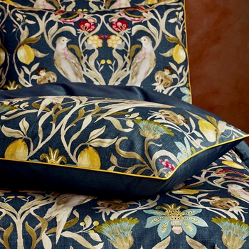 Liberty Songbird Navy Sham Cover - Queen 30x20in Set of 2
