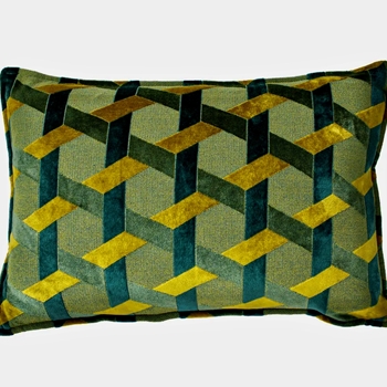 Cushion - Delano Cut Velvet Dijon 24x16in  - Feather Rich Insert