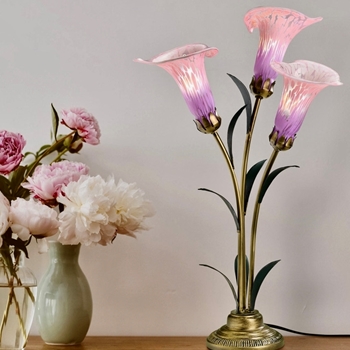 Lamp - Lily 3Light Pink Violet 15x23in