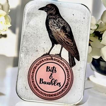 Bits & Baubles Decoupaged Tin - 3.5x2.3x.5in Slide Open