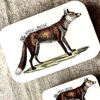 Sly Fox Decoupaged Tin - 3.5x2.3x.5in Slide Open