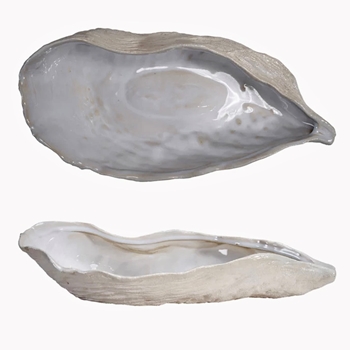 Bowl - Ceramic Glazed Oyster Serving 16x8x4in