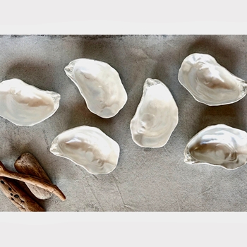 Bowl - Tapas Appetizer/Condiment/Soap Dish - Ceramic Oyster 5x3in