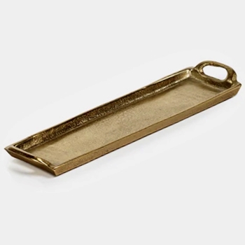 Tray - Alloy Gold Long Small 14x4in Plated Aluminium