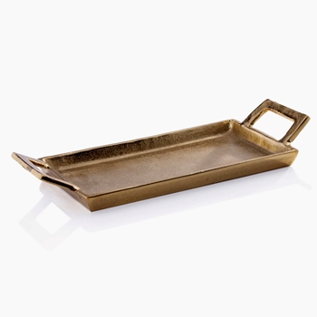 Tray - Alloy Gold 14x6.5in Plated Aluminium